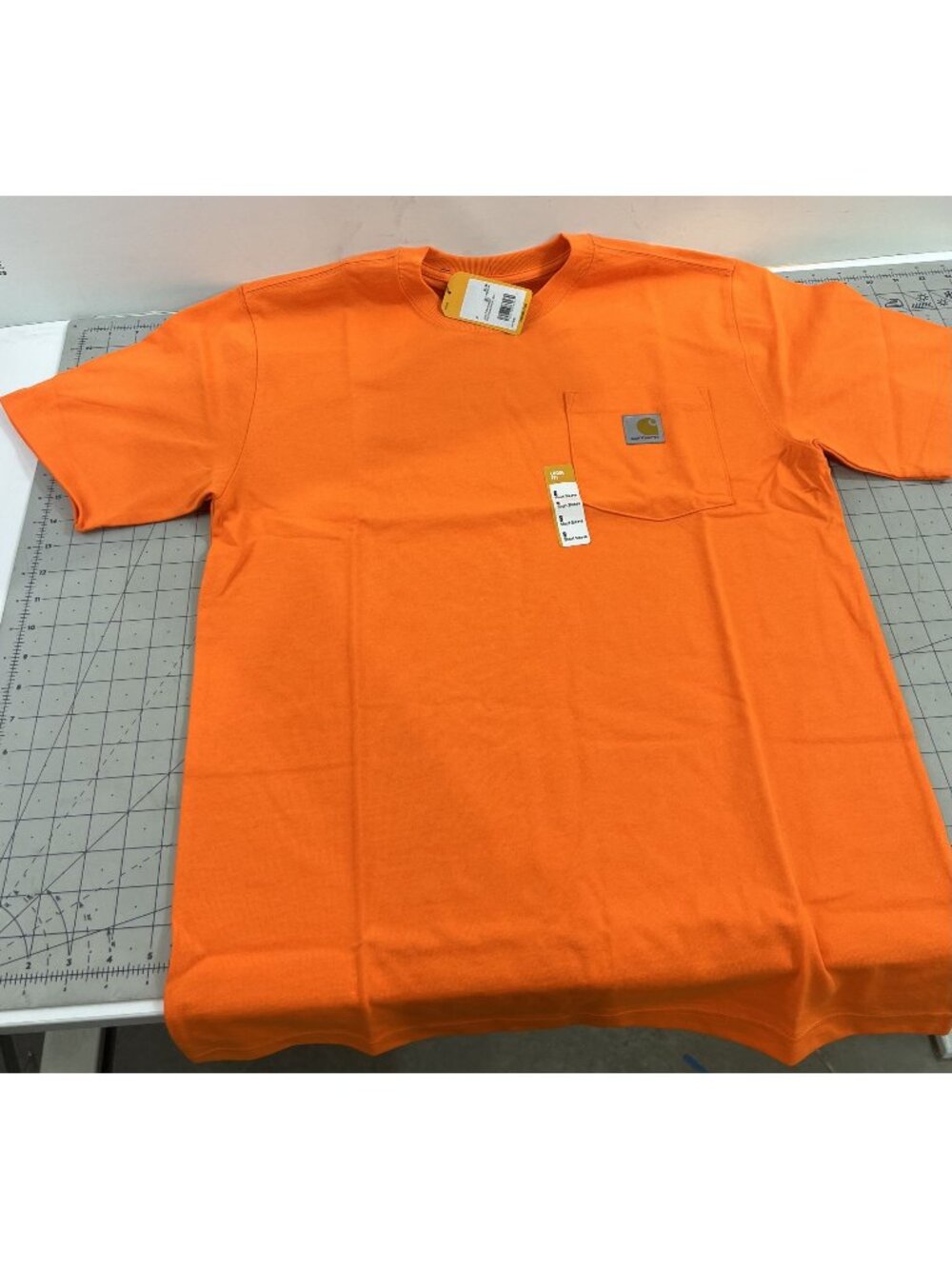 Carhartt Mens Loose Fit Heavyweight Orange Pocket T-Shirt Short Sleeve Sz. S New